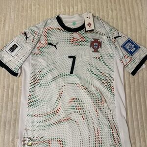 Puma Portugal White and Green Soccer Jersey
